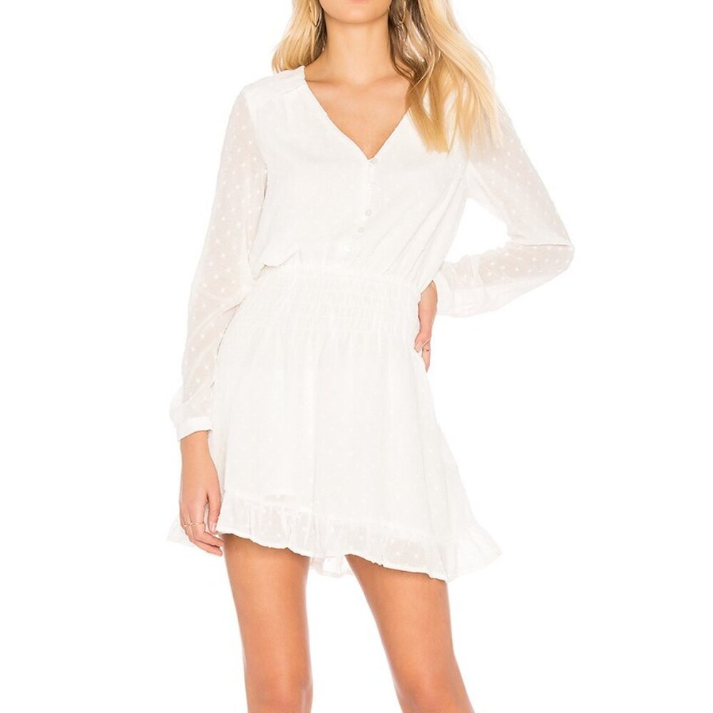 MINKPINK x Revolve Julette Smocked Swiss Dot Dress